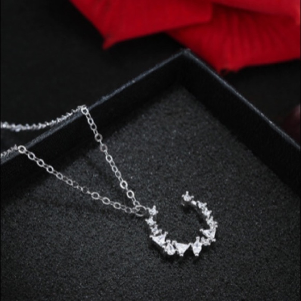 925 Sterling Silver Moon Necklace